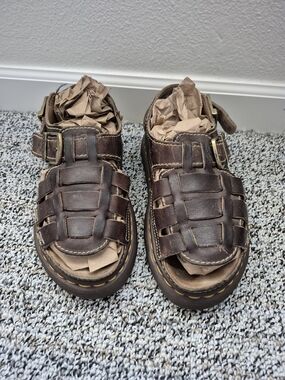 Dr. Martens Brown Leather Fisherman Sandals